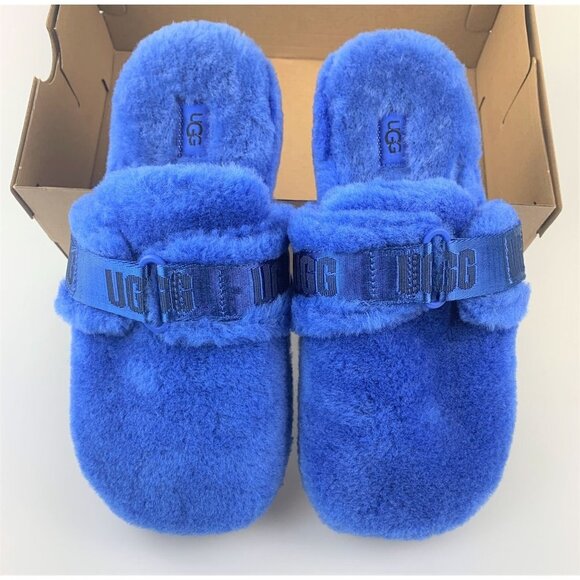 NIB Ugg Men Fluff It Slippers Blue Size 7 - Picture 1 of 9